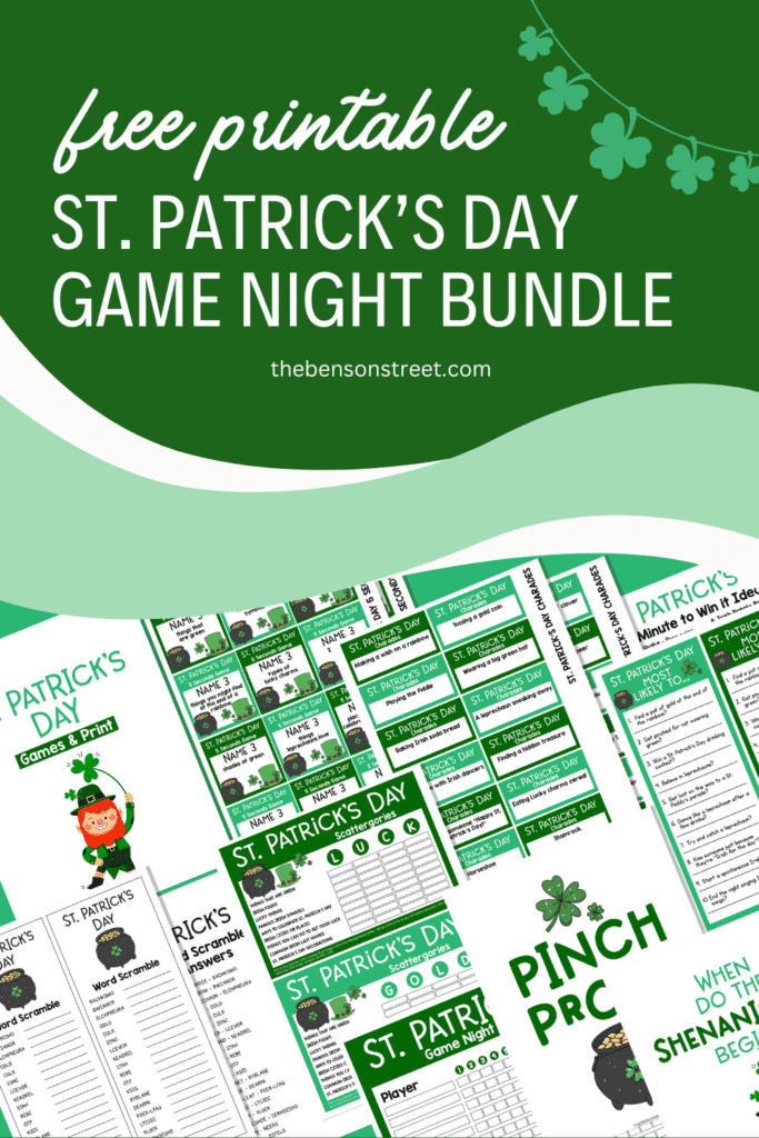 Free printable st. patrick's day game night bundle