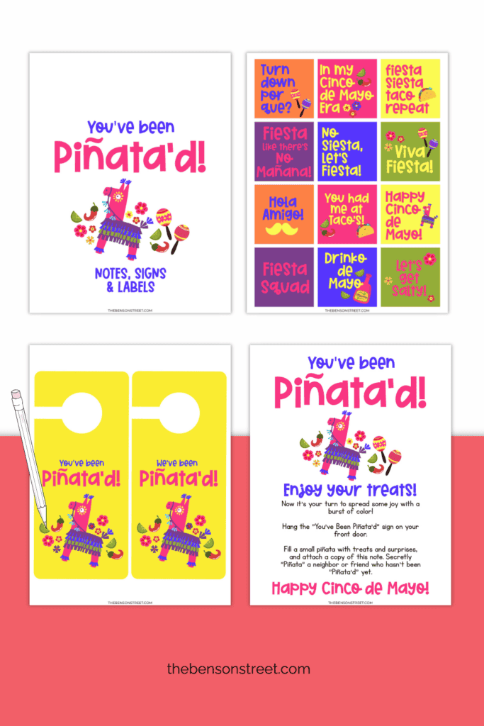 Grab a mini pinata and start some fun with this free printable You've Been Piñata'd set