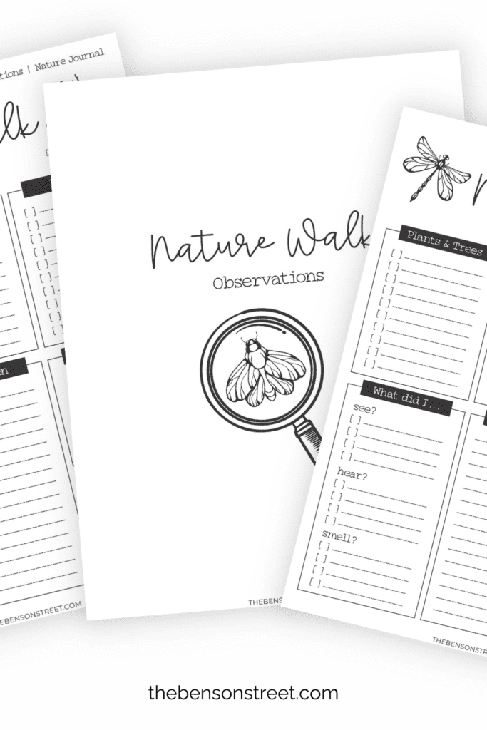 Head out and observe nature while recording what see with a nature walk observation page