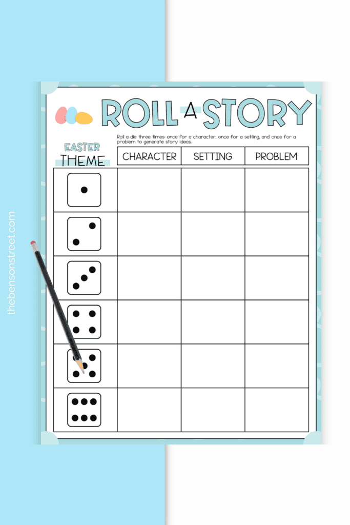Make and write your own Easter story with a dice rolling activity