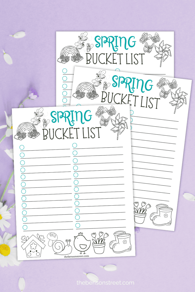 Make your own spring bucket list with this free printable