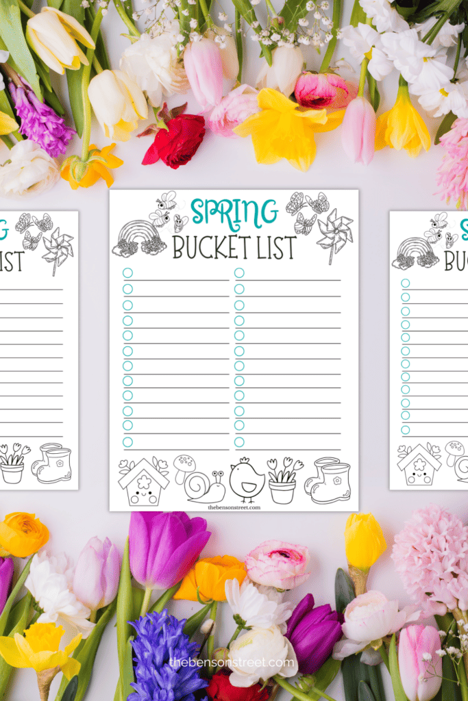 Make your own spring bucket list with this free printable idea