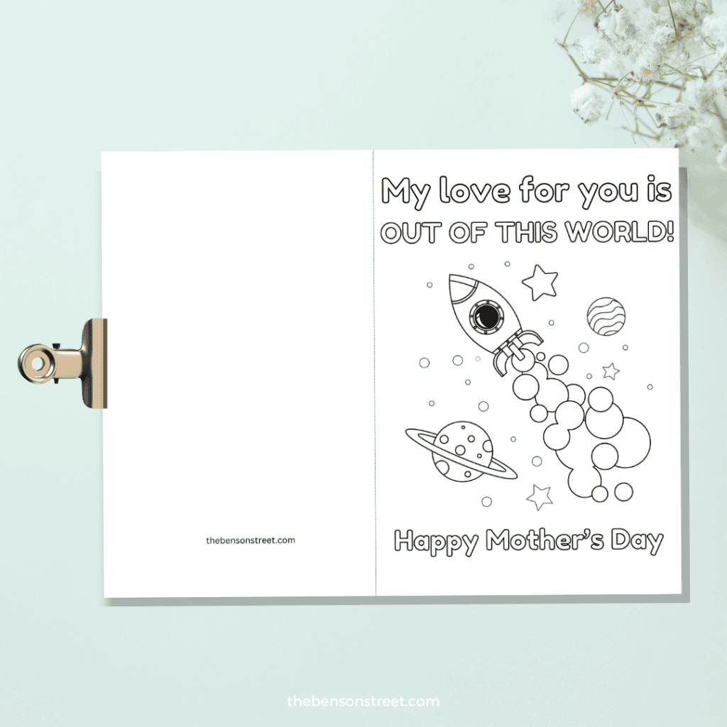 My love for you is out of this world happy mother's day card