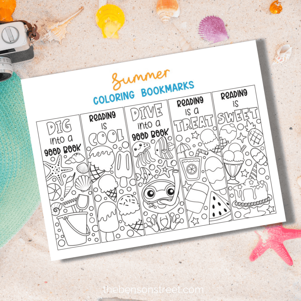 Summer themed bookmarks to make at home free printable