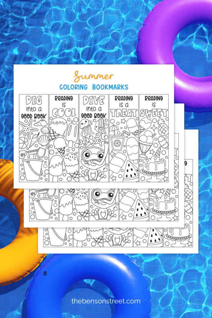 Summer themed bookmarks to print and color