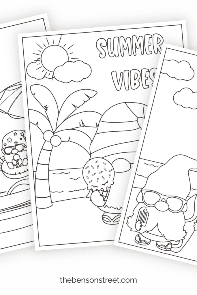 Ten Free Summer Gnomes Coloring Pages