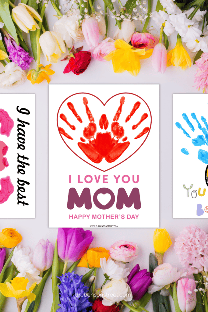 Three Mother's Day Handprint art templates free to print