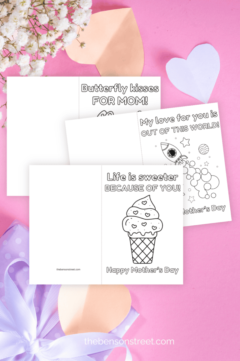 Three examples of free printable mother's day cards with sweet messages and a flower background