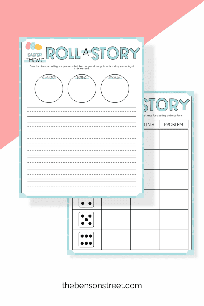 Two Easter Roll a Story Pages free to print