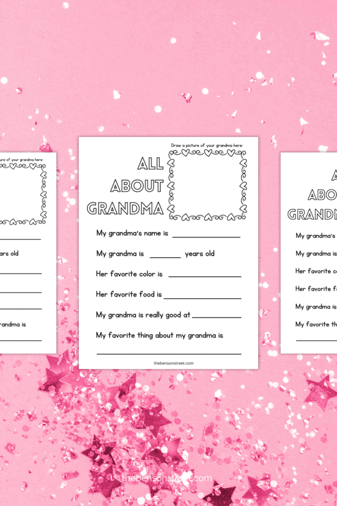 What do you know about grandma with this worksheet to fill out about grandma