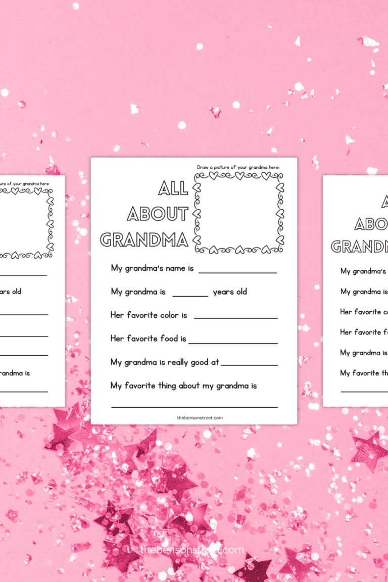 What do you know about grandma with this worksheet to fill out about grandma