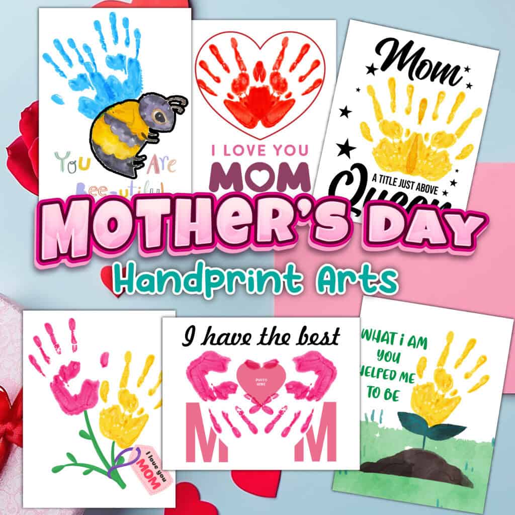 Examples of Mother's Day Artwork Free Printable Handprint crafts