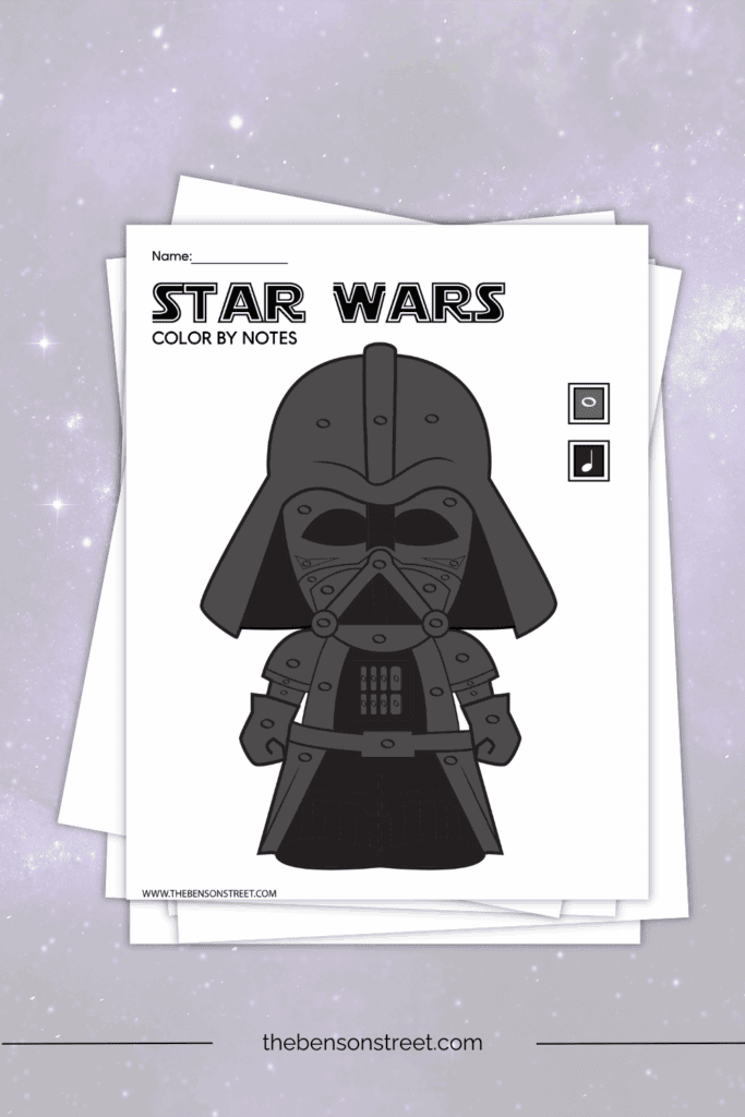 Darth Vader Color by Note Coloring Page