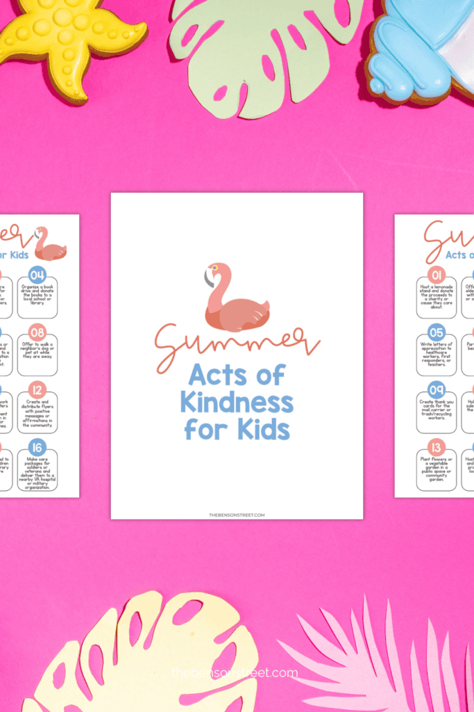Free Printable Summer random acts of kindness for kids printable sheet
