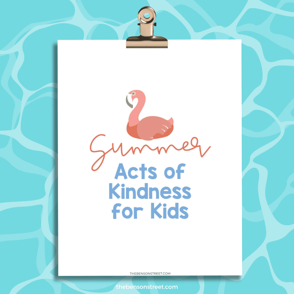 Free Printable summer acts of kindness list for kids
