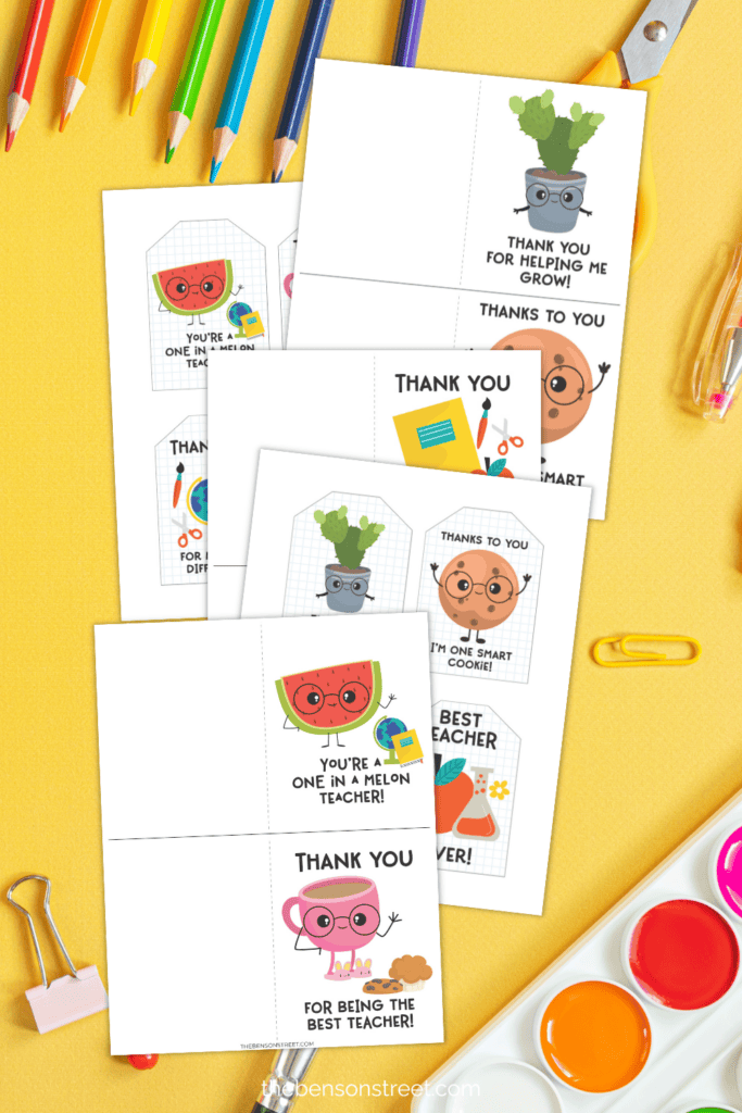 Free printable teacher appreciation cards and tags for Teacher Appreciation Week
