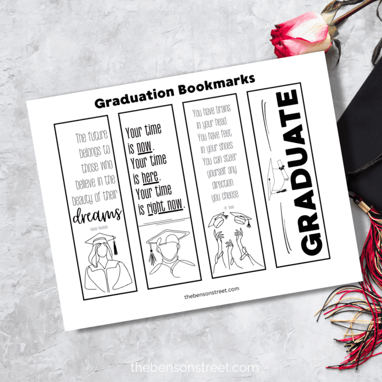 Graduation Themed bookmarks free printable for gifting