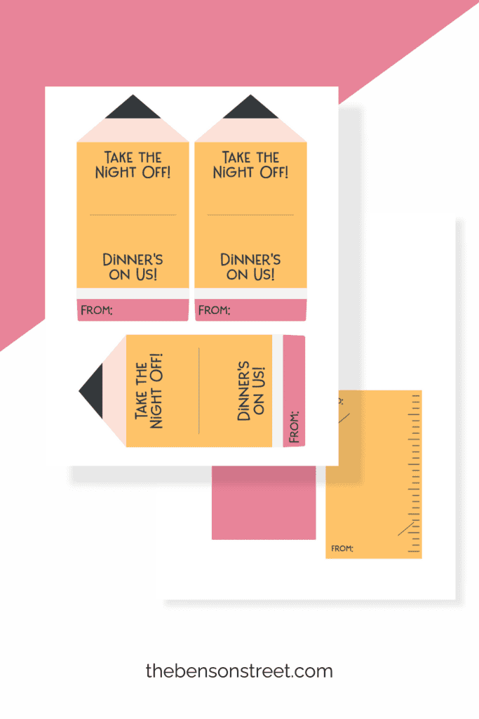 Pencil and Ruler Gift Card Holders for Thanking teachers