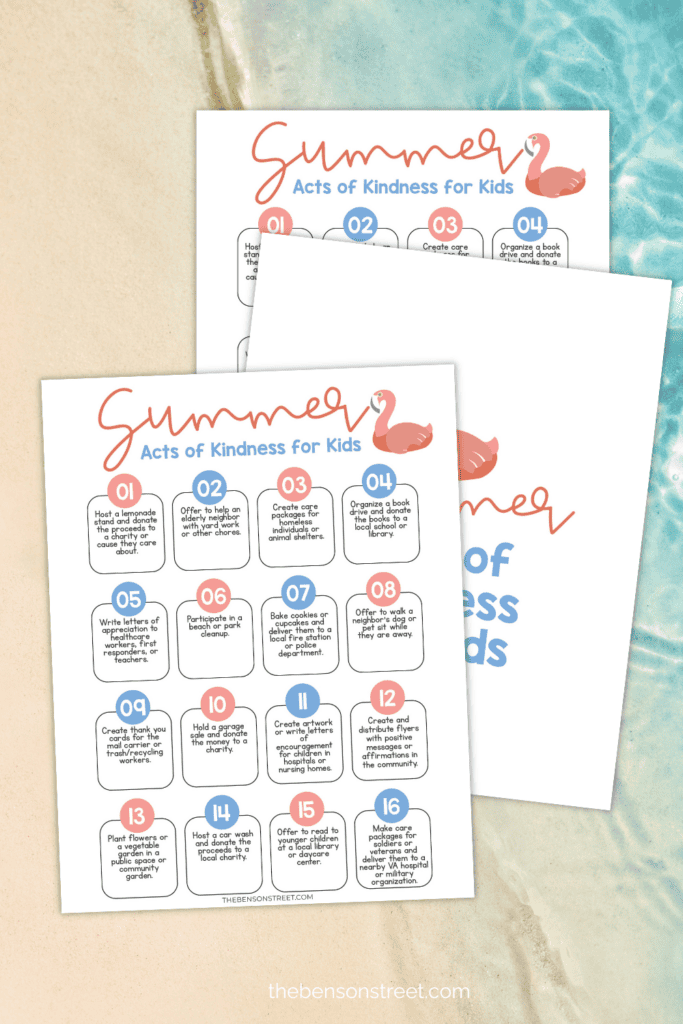 Simple and Fun Ideas for summer random acts of kindness for kids boredom buster 