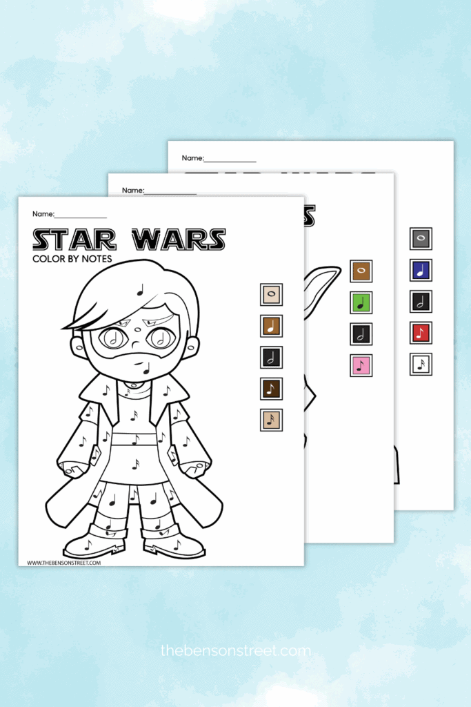 Star Wars Color by Notes Free Printable Coloring Pages
