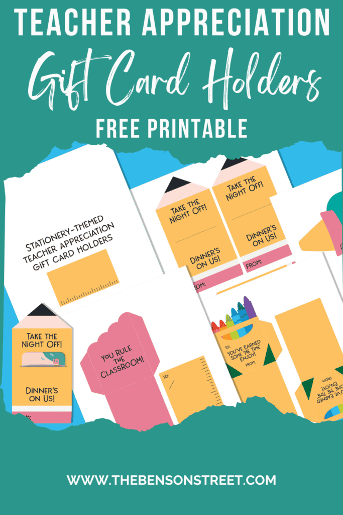 Teacher Appreciation Gift Card Holders Free Printables