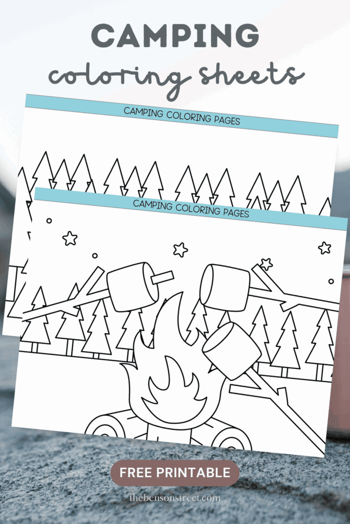 Camping coloring sheets free printable set of 10 different pages