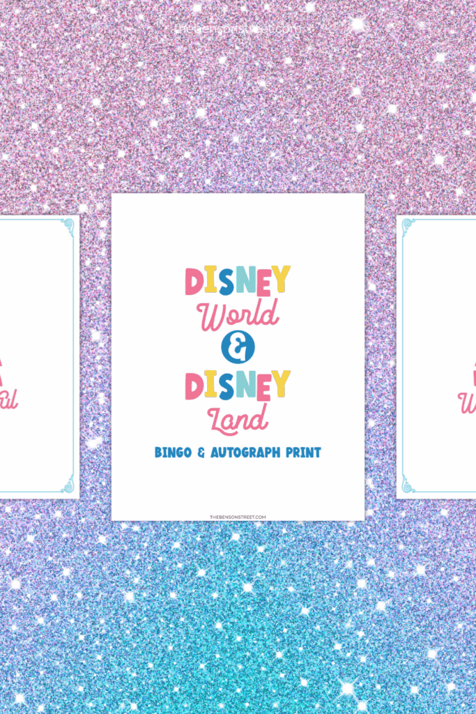 Cover Page for Disney World & disneyland Bingo & autograph print set