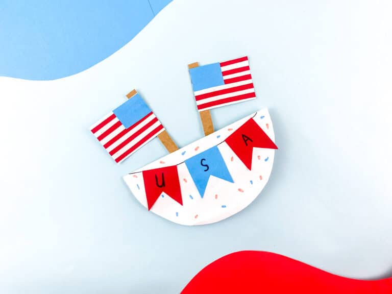 Kids Rocking Paper American Flag Craft Step by Step Tutorial