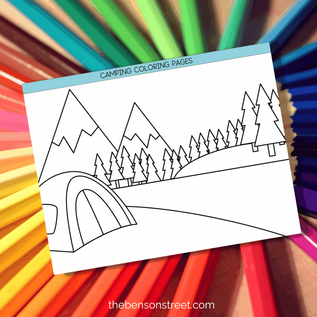 Cute tent camping page with trees