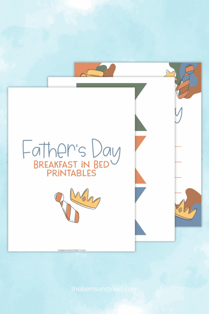 Make a special breakfast in bed for Dad with three printable pages 