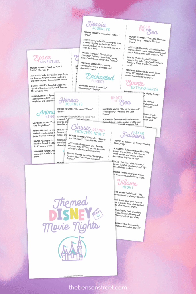 Quick and easy ideas for Disney Movie nights for families