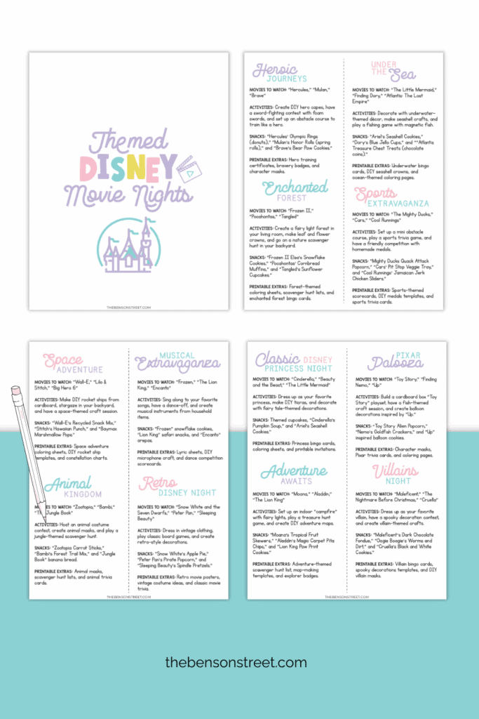 Quick and simple ways to make a fun Disney themed Movie night party with free printable ideas