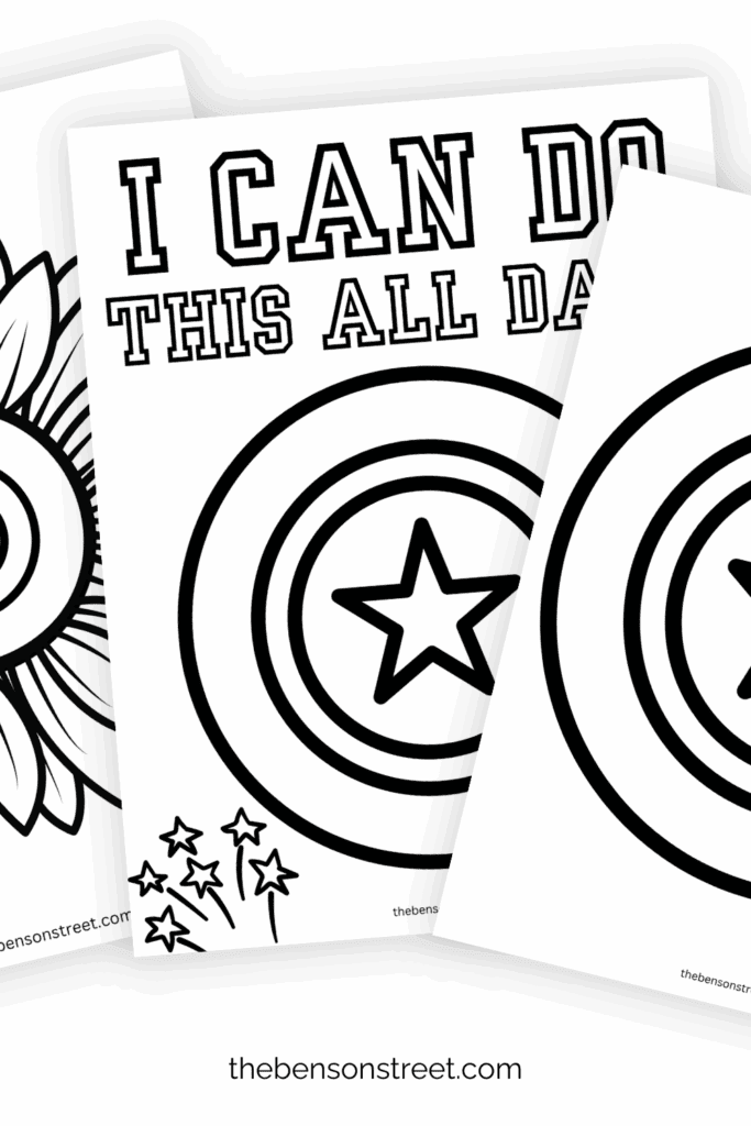 Three different captain america shield themed coloring pages free to print