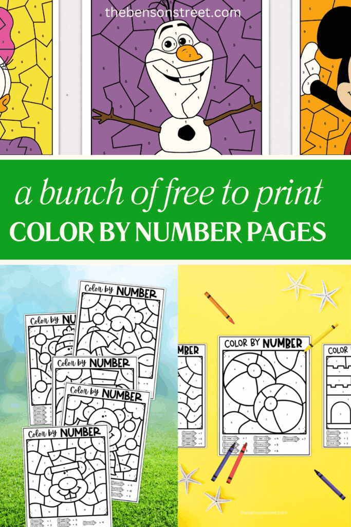 A Bunch of free to print color by number pages