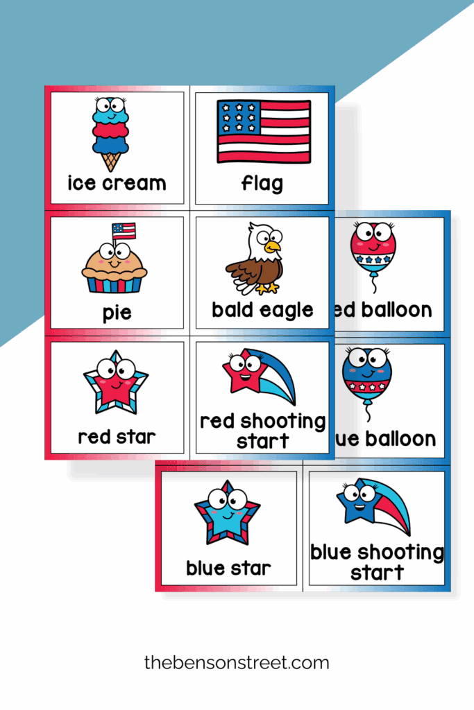 Bingo Calling Cards to draw out for 4th of July bingo