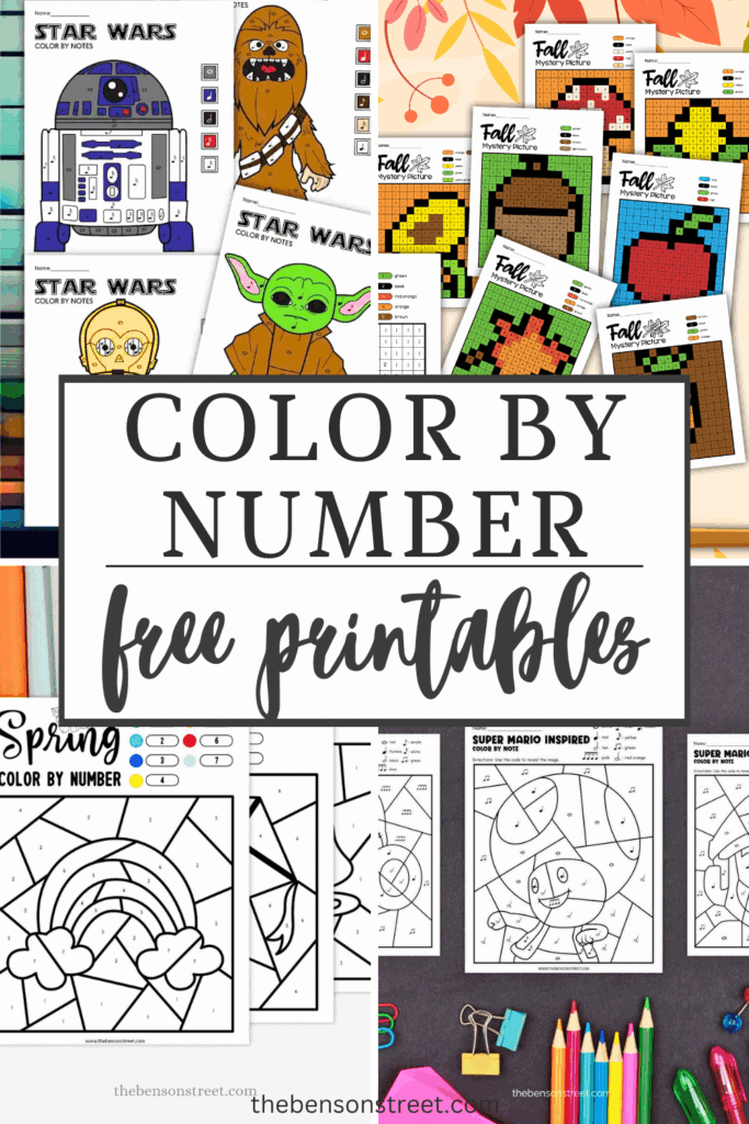 Color by Number free printables with a variety of seasonal, holiday, character, and everyday color by number worksheets