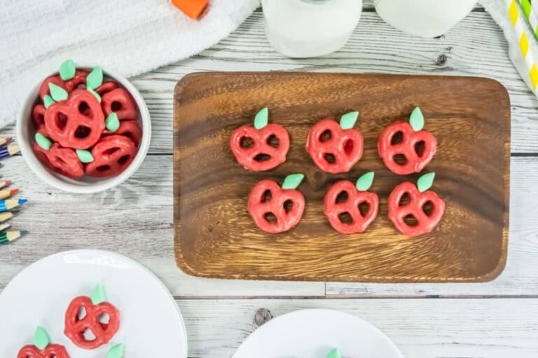 Cute little back to school apple pretzel treats