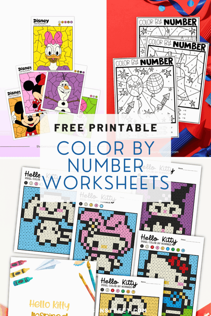 Free Printable Color by Number Worksheets