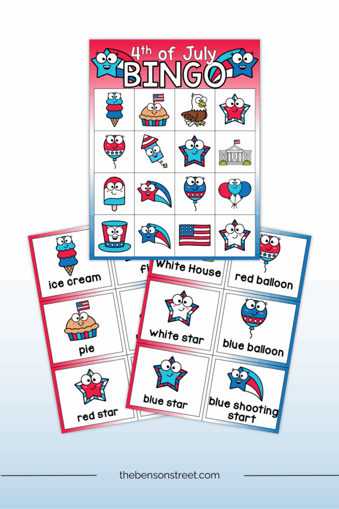 Free printable bingo game for Fourth of July
