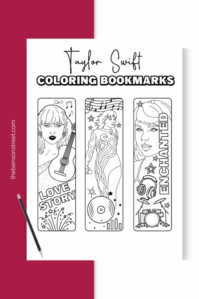 Free printable bookmarks inspired by Taylor