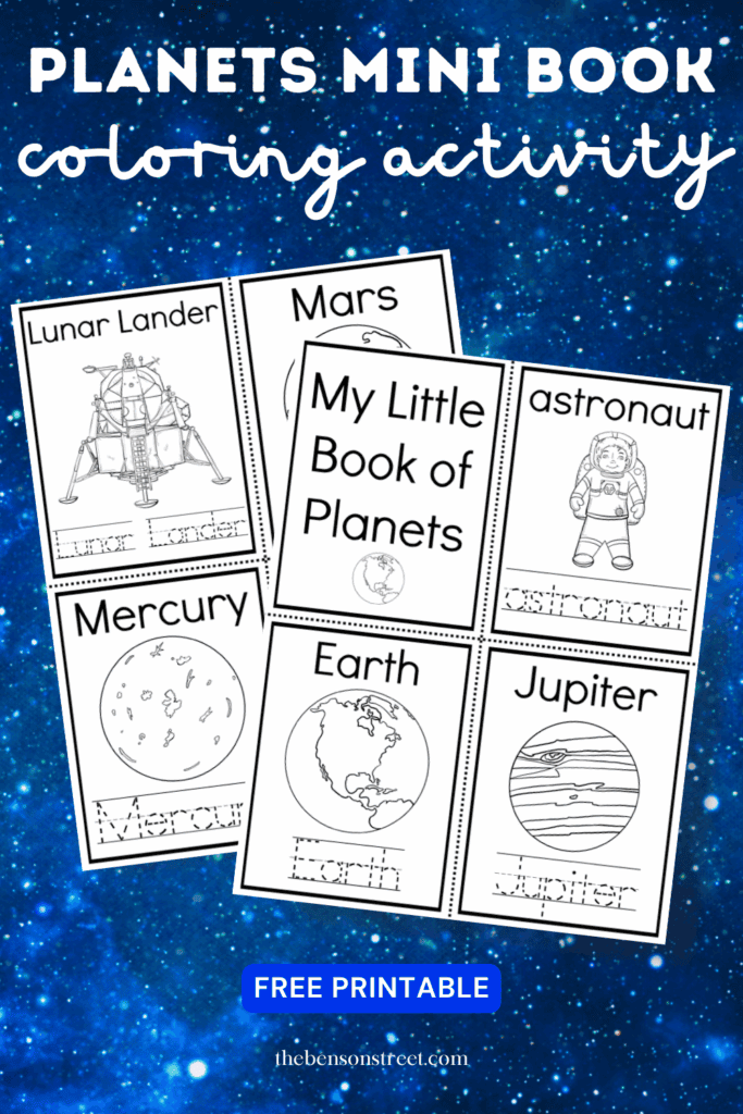 How to make a planets mini book coloring activity with a free printable