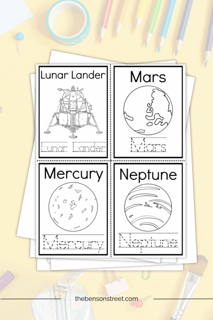 How to make a preschool or younger kids mini book about space and planets