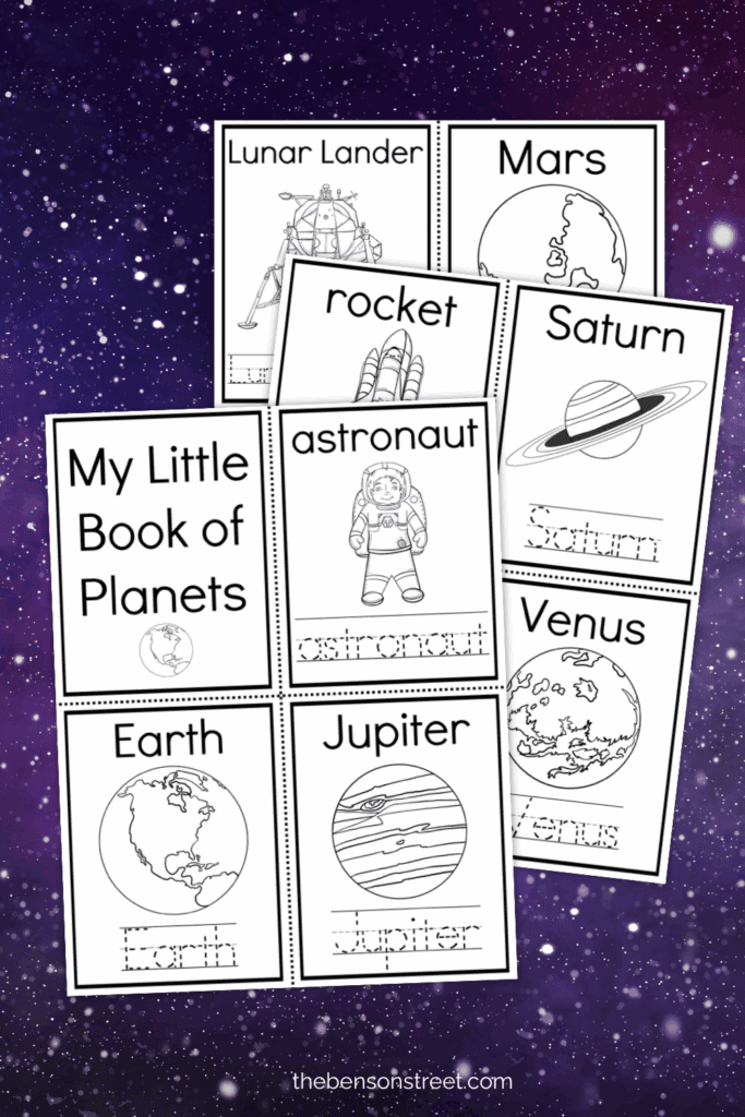 How to make a simple my little book of planets to color in and make