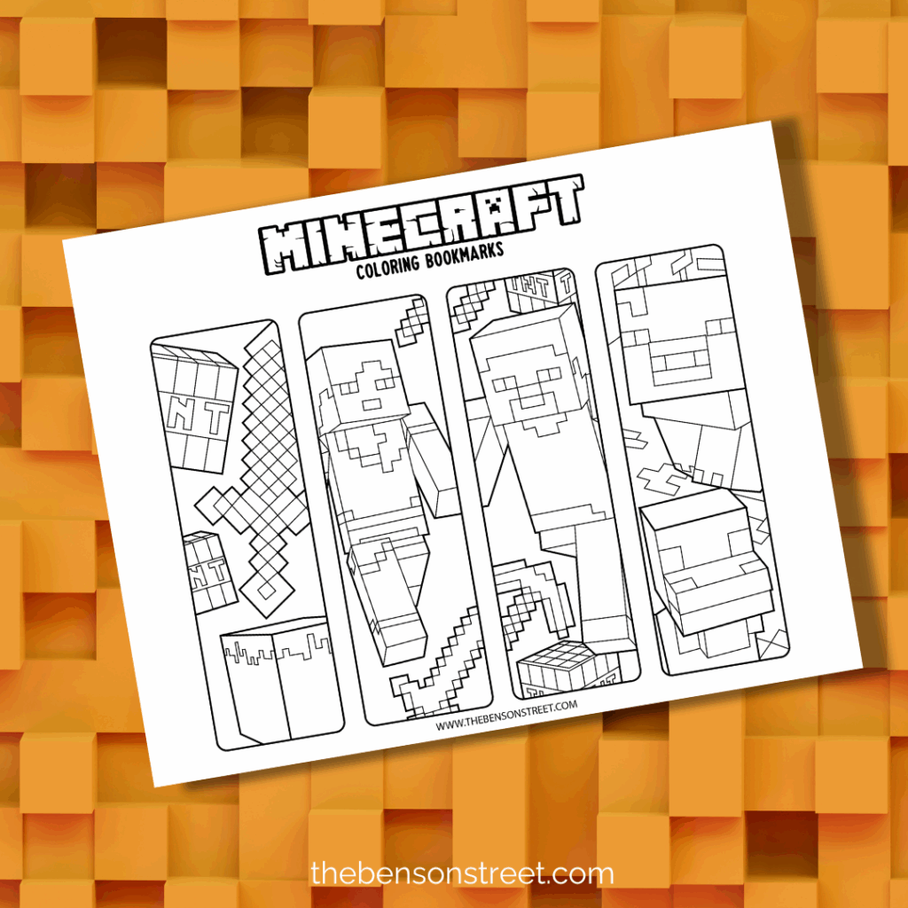 Make your own custom minecraft bookmark