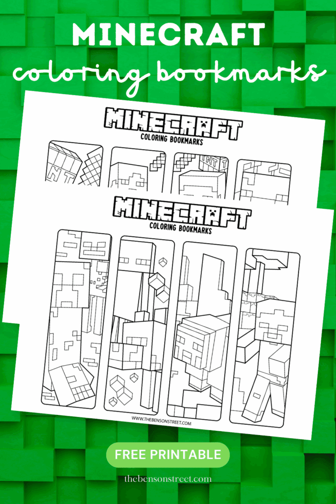 Minecraft Coloring Bookmarks free printable