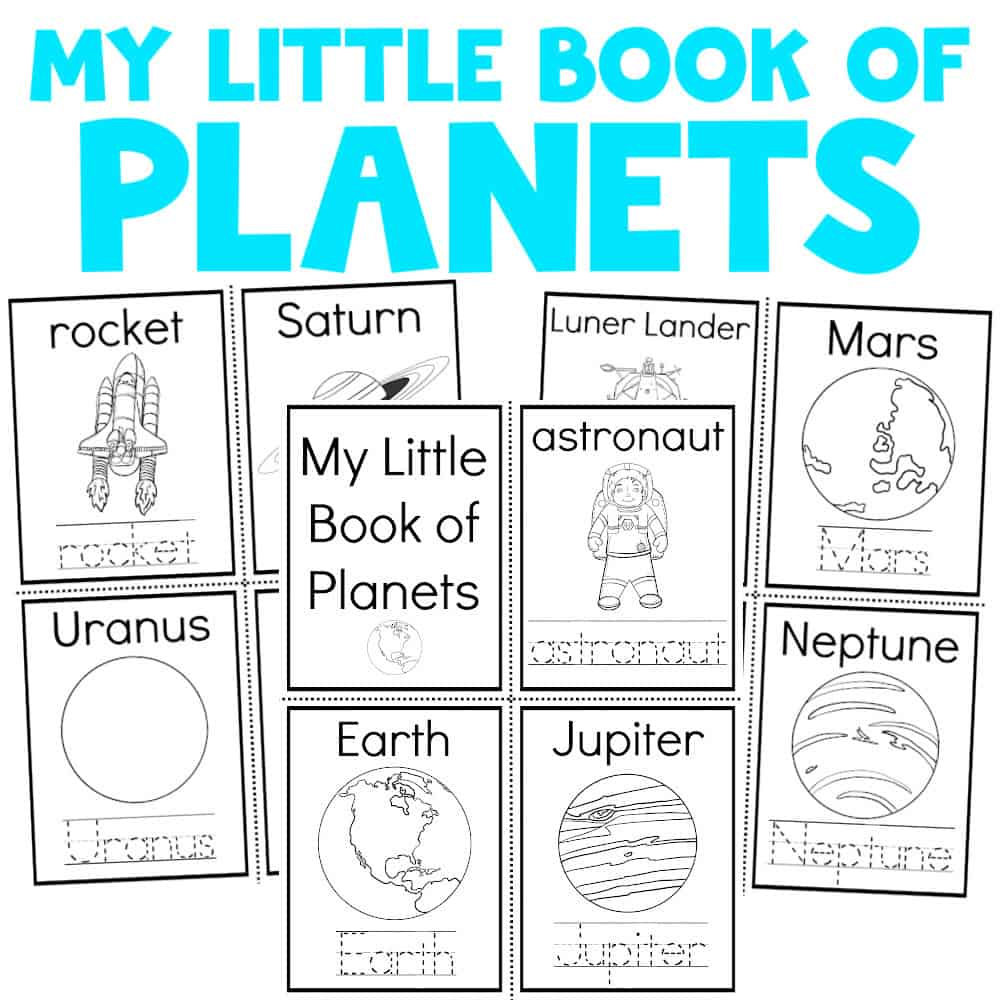 My Little book of planets pages flat lay 