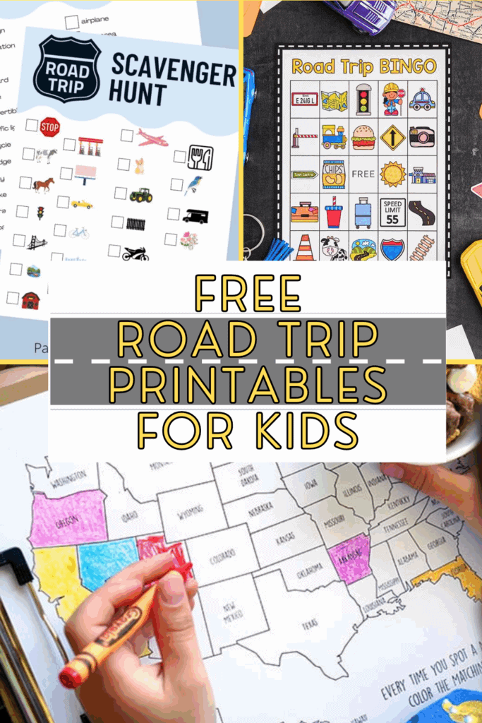 Road Trip Printables with games, activities, and more to entertain kids on long trips