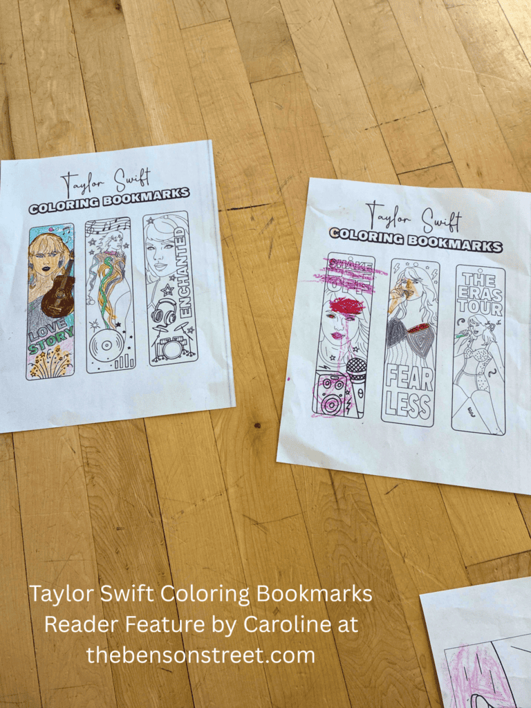 Taylor Swift Coloring Bookmarks Reader Feature by Caroline