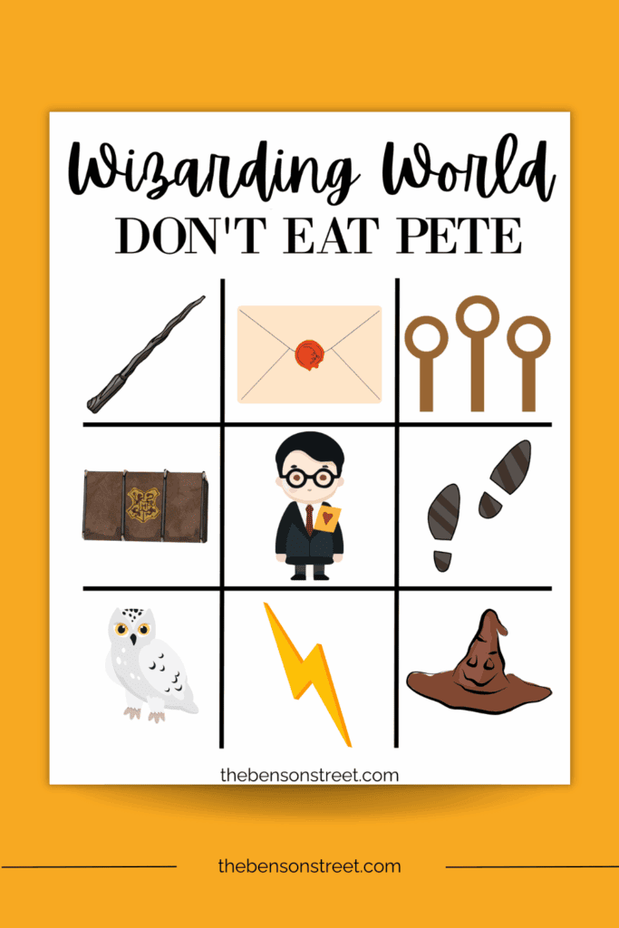 A free printable game board for Harry Don't Eat Pete