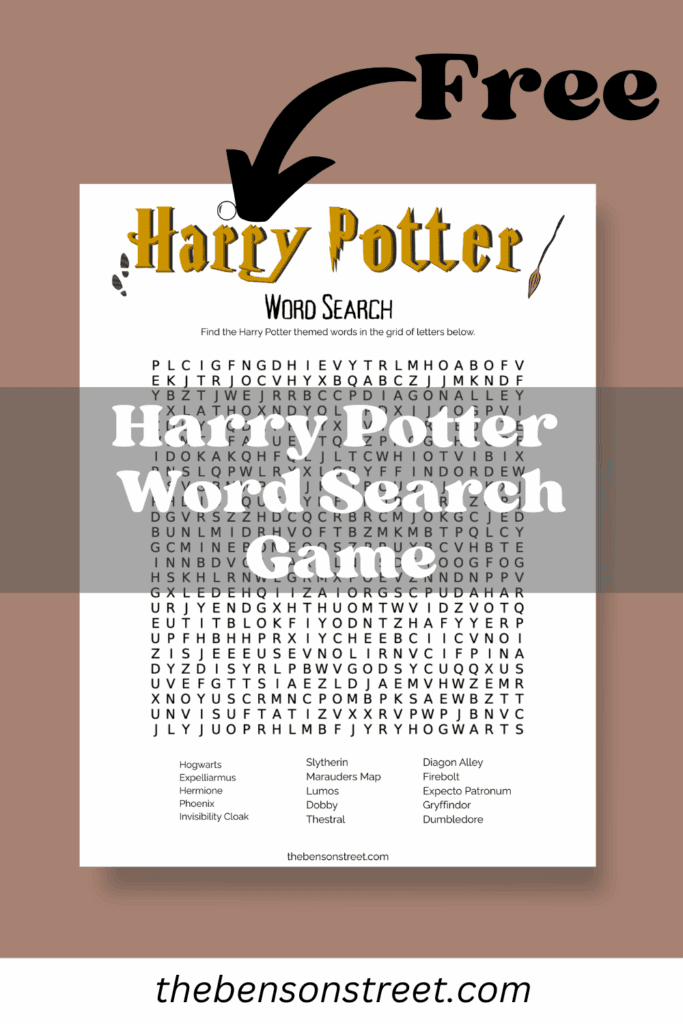 Free Harry Potter Word Search Game to print